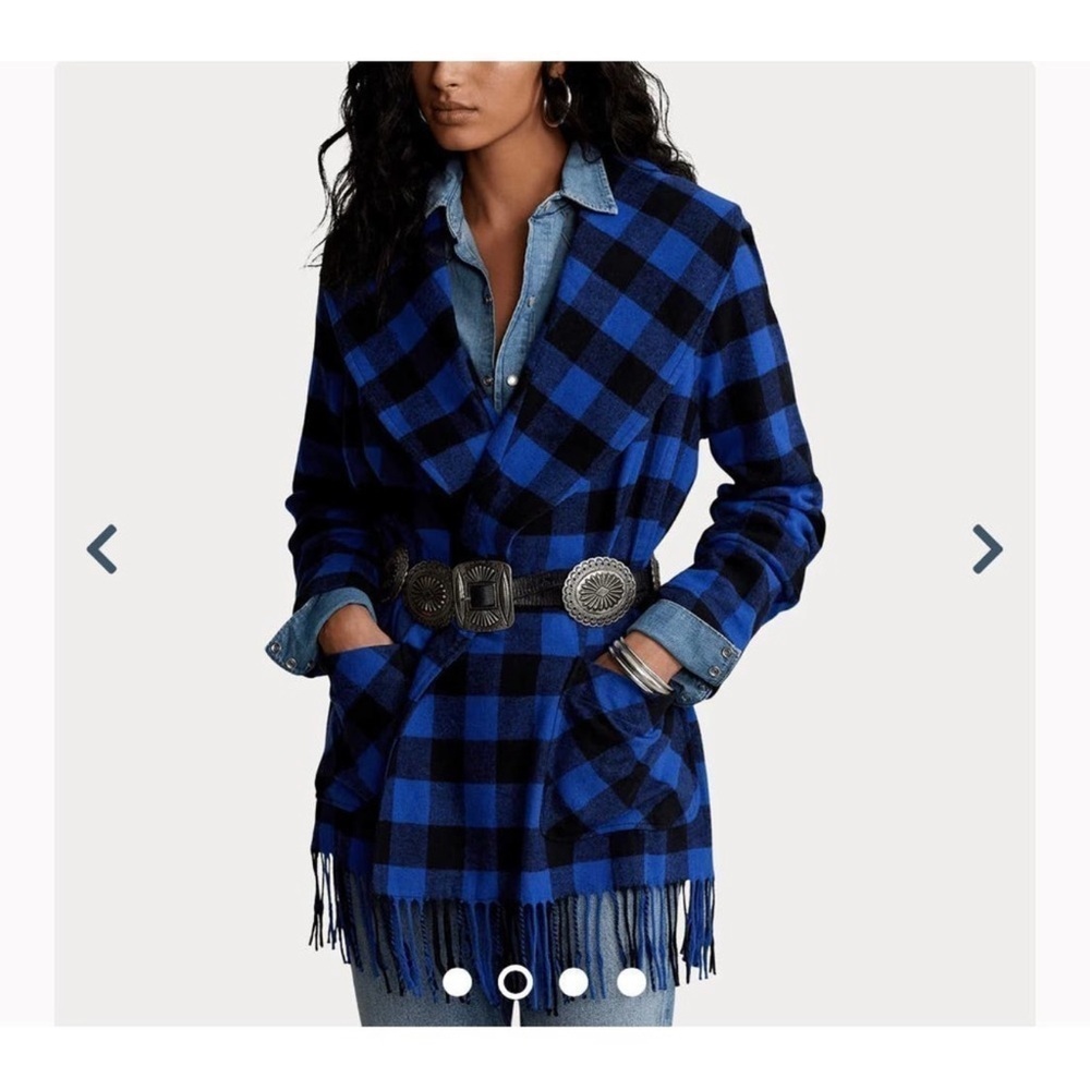 Ralph Lauren Blue and Black Checkered Coat